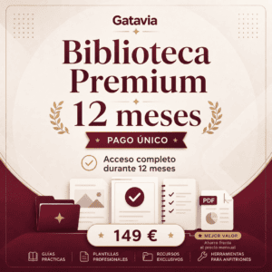 Biblioteca Premium de Gatavia con acceso completo durante 12 meses por 149 € en pago único.
