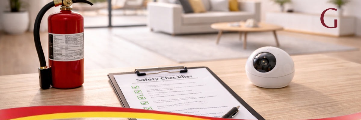 Medidas de seguridad y prevención de riesgos en vivienda turística en España con checklist y equipamiento obligatorio