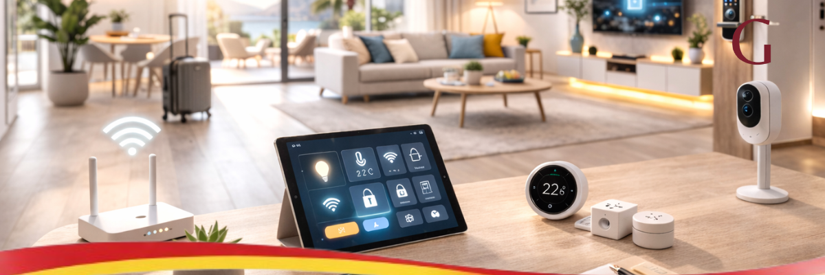 Sistema de domótica y automatización en vivienda turística en España con control inteligente de acceso y climatización