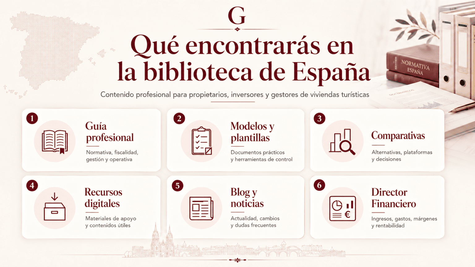 Biblioteca Gatavia de España para viviendas turísticas