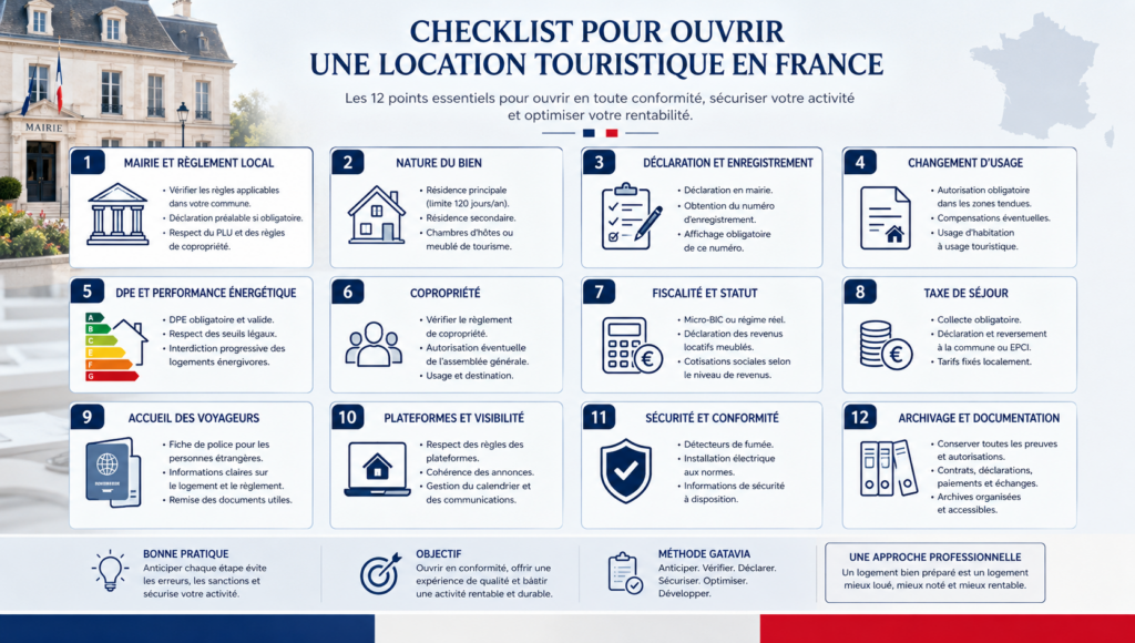 Checklist profesional para abrir una vivienda turística en Francia