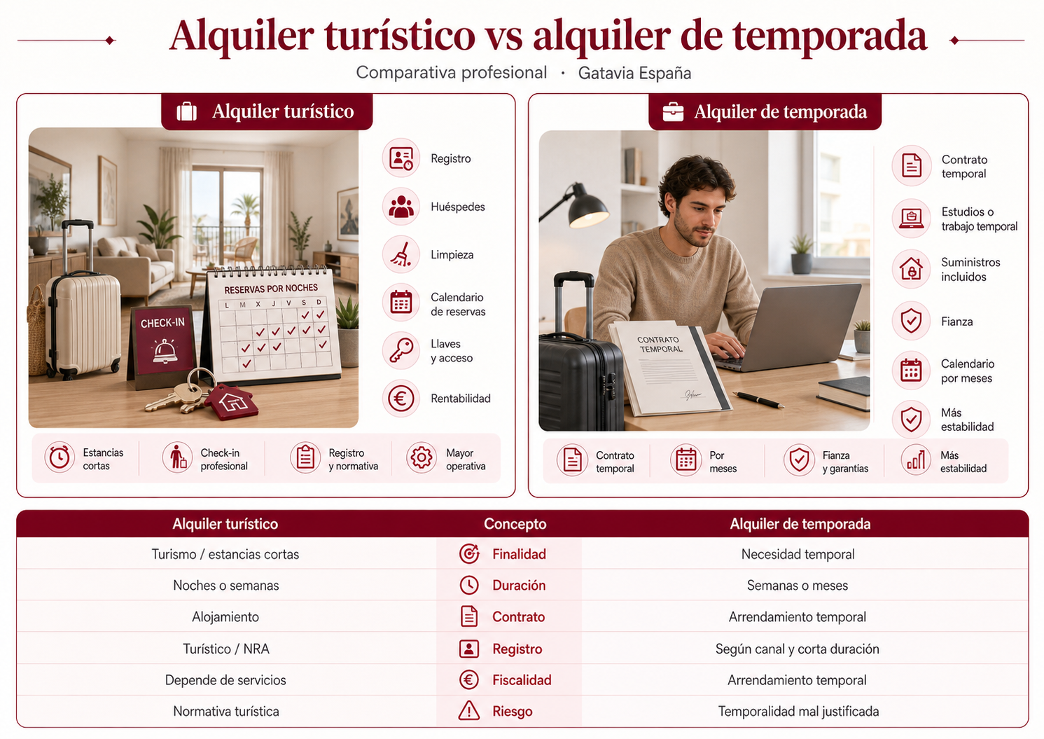 Alquiler turístico vs alquiler de temporada