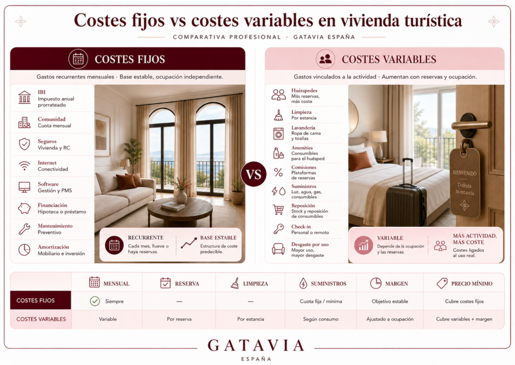 Costes fijos vs costes variables en vivienda turística