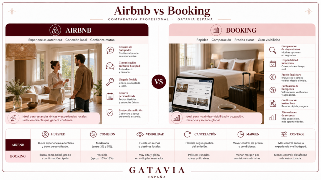 Airbnb vs Booking en vivienda turística