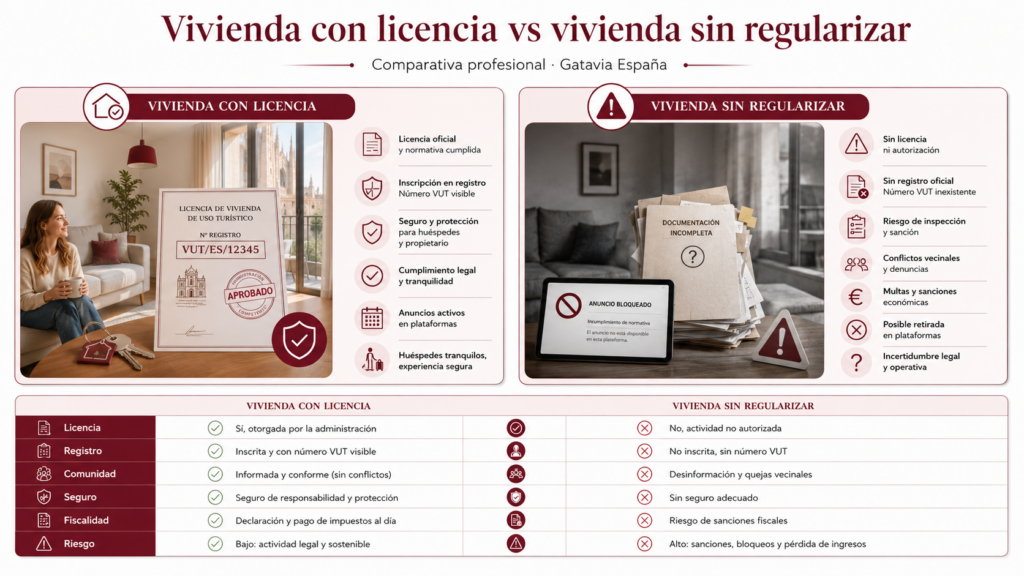 Vivienda con licencia vs vivienda sin regularizar