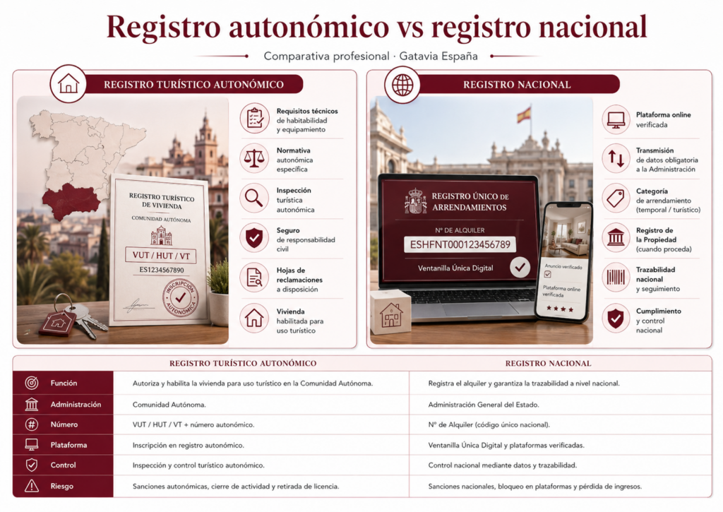 Registro turístico autonómico vs registro nacional