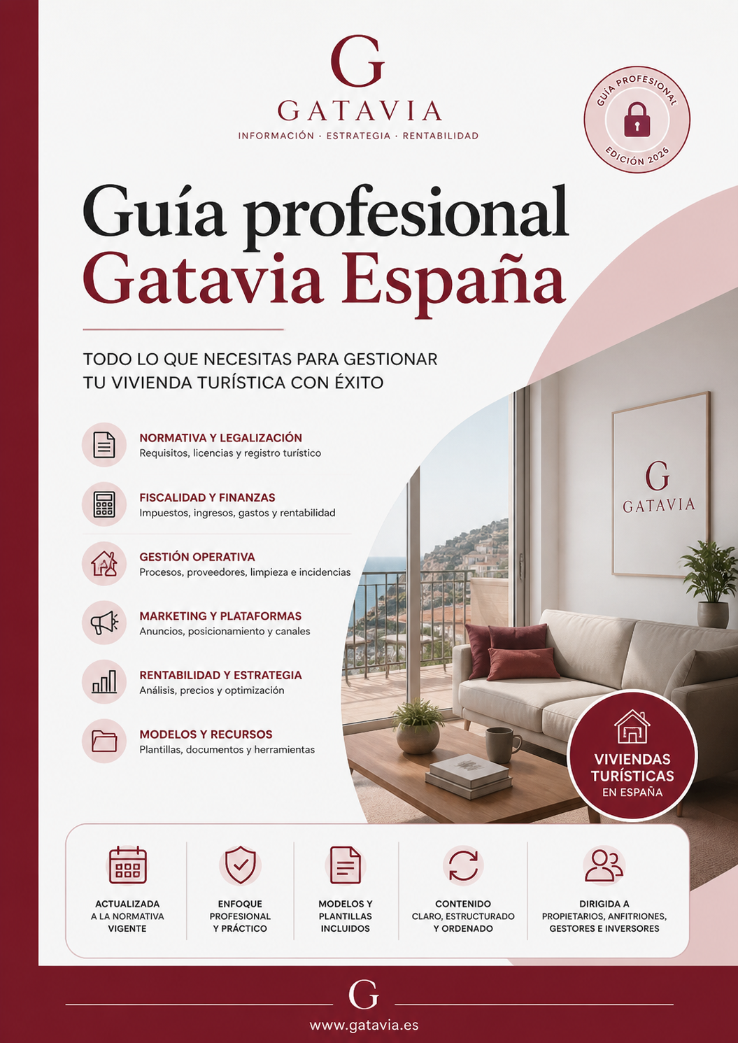Portada de la Guía profesional Gatavia España para viviendas turísticas
