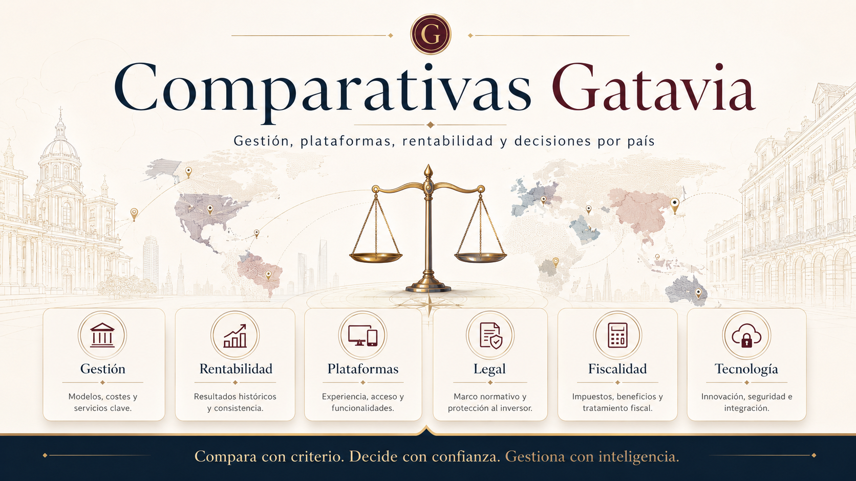 Comparativas profesionales para viviendas turísticas por país en Gatavia