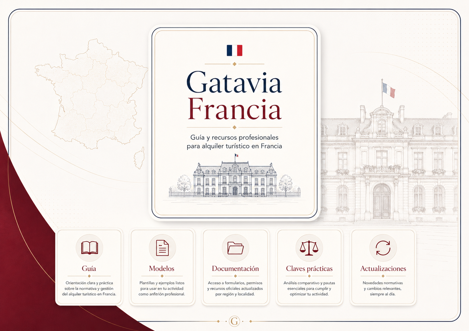 Gatavia Francia con guía, modelos, documentación y recursos profesionales para alquiler turístico en Francia