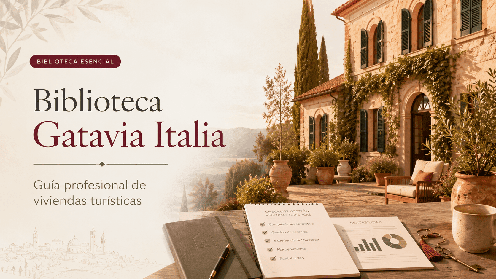 Biblioteca Gatavia Italia sobre alquiler turístico, CIN, fiscalidad y gestión de viviendas turísticas