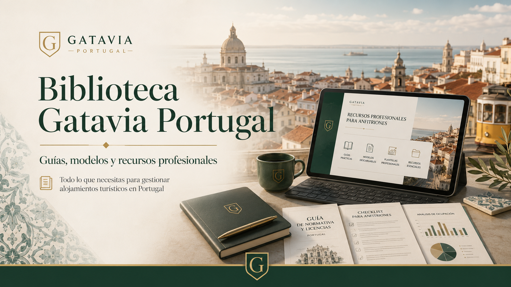 Biblioteca Gatavia Portugal con guías, modelos y recursos profesionales para alojamientos turísticos